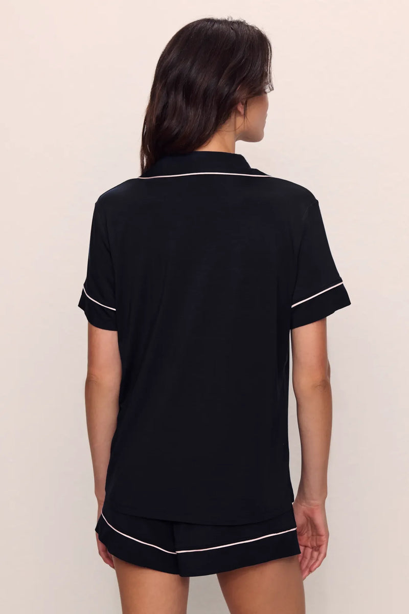 Eberjey Gisele Relaxed Short PJ Set Black/Sorbet Pink