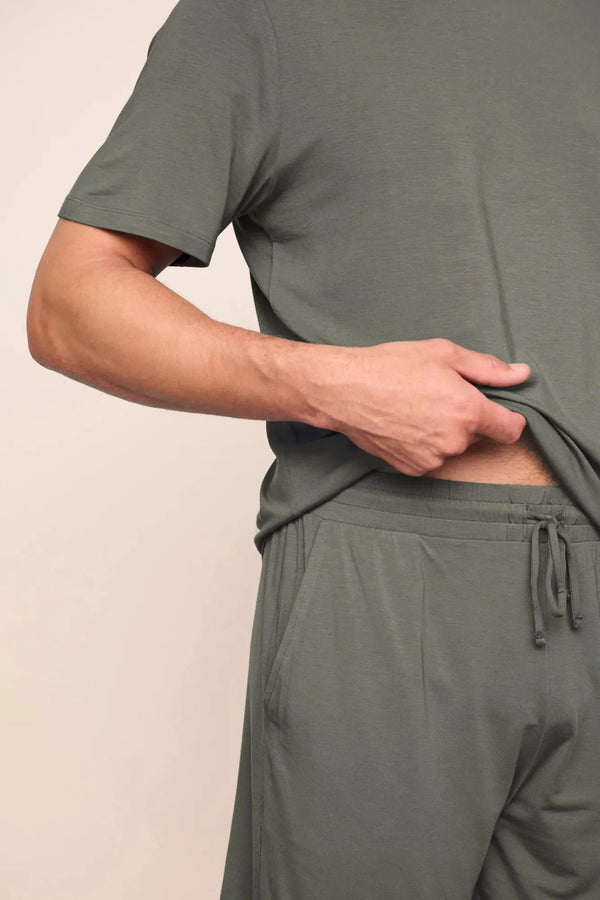 Eberjey Henry Short Pj Set Smokey Olive