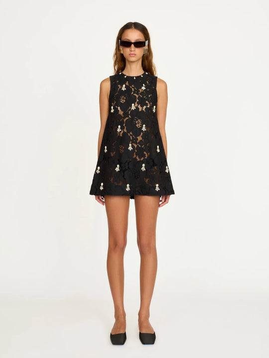 Eliou Strela Micro Dress Black Fleur Lace