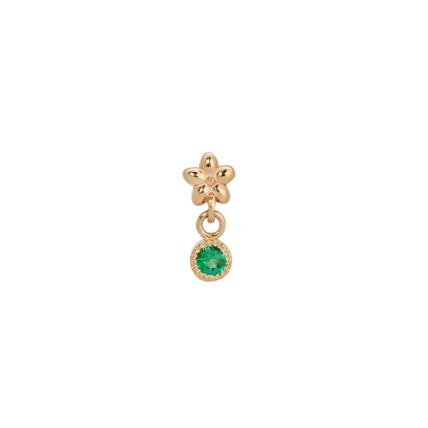 Jennie Kwon Designs Emerald Flower Dangle Earring (Single)