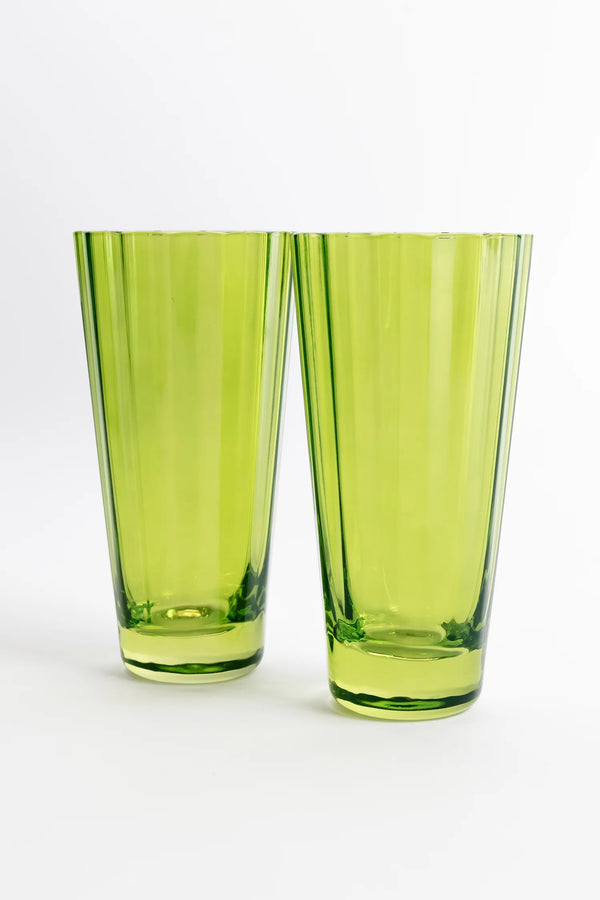 Estelle Colored Glass Sunday High Balls Forest Green