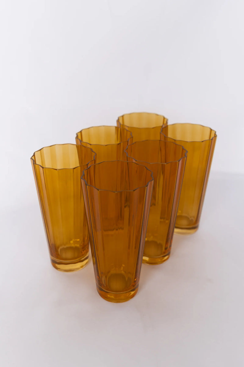 Estelle Colored Glass Sunday High Ball Butterscotch