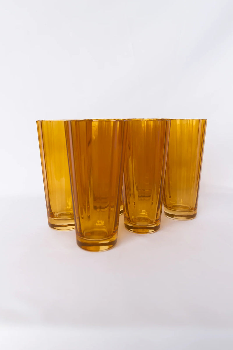 Estelle Colored Glass Sunday High Ball Butterscotch