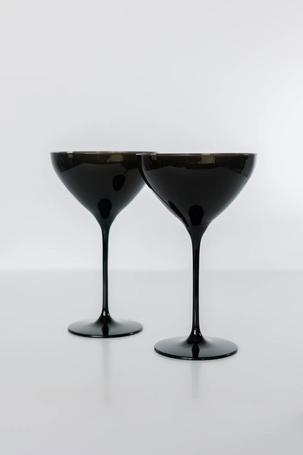 Estelle Colored Glass Martini Glass Black