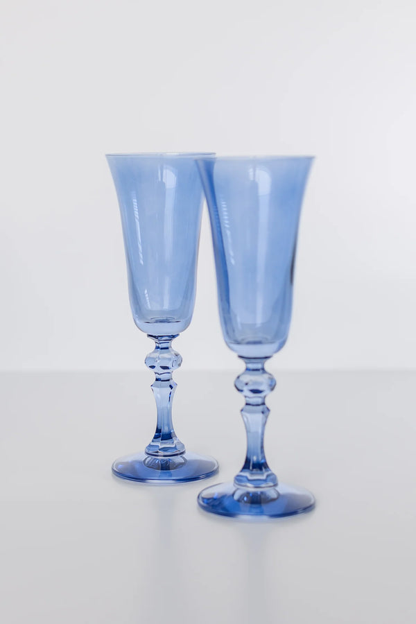 Estelle Colored Glass Colored Regal Flute Cobalt Blue