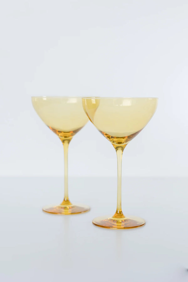 Estelle Colored Glass Martini Glass Yellow