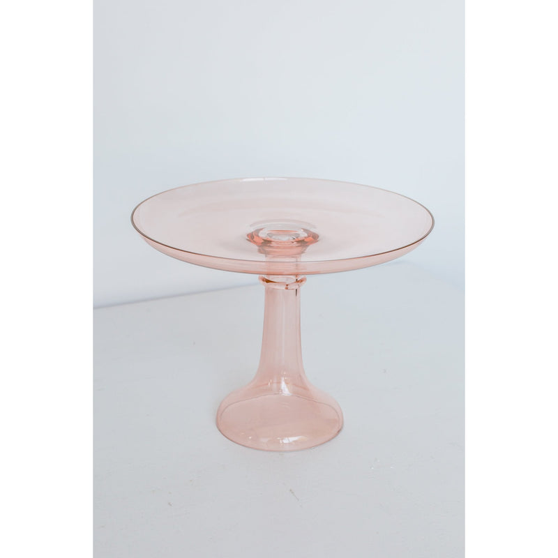 Estelle Colored Glass Cake Stand Blush Pink