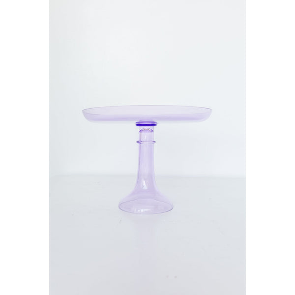 Estelle Colored Glass Cake Stand Lavender