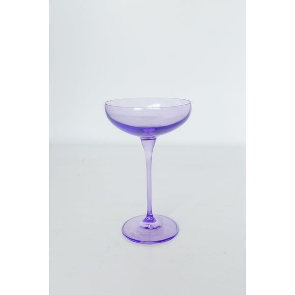 Estelle Colored Glass Champagne Coupe Stemware Lavender