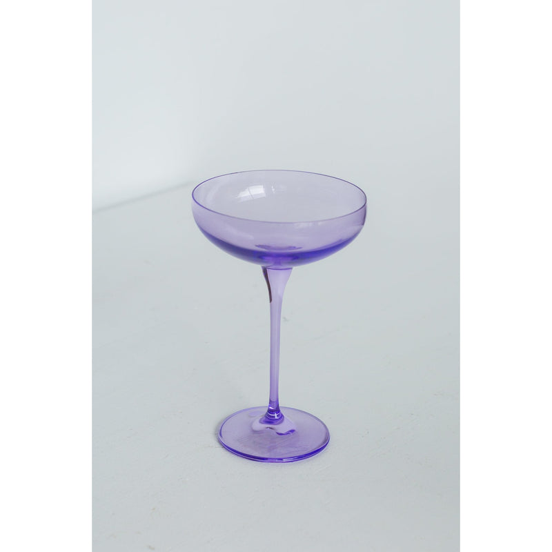 Estelle Colored Glass Champagne Coupe Stemware Lavender