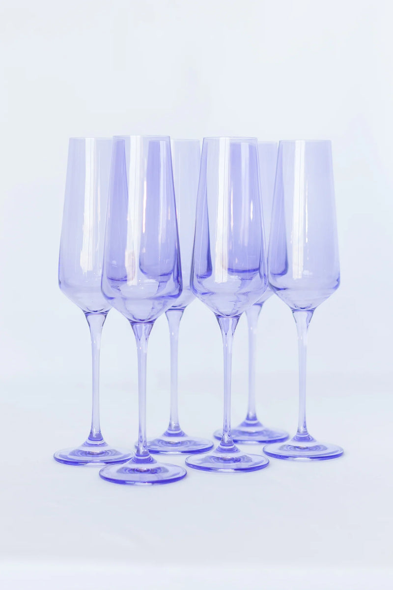Estelle Colored Glass Champagne Flute Lavender