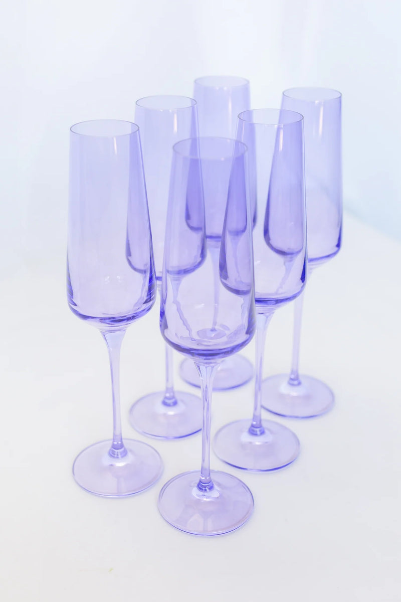 Estelle Colored Glass Champagne Flute Lavender