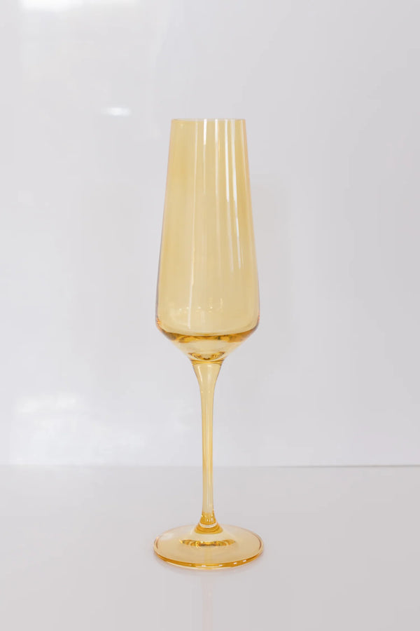Estelle Colored Glass Champagne Flute Yellow