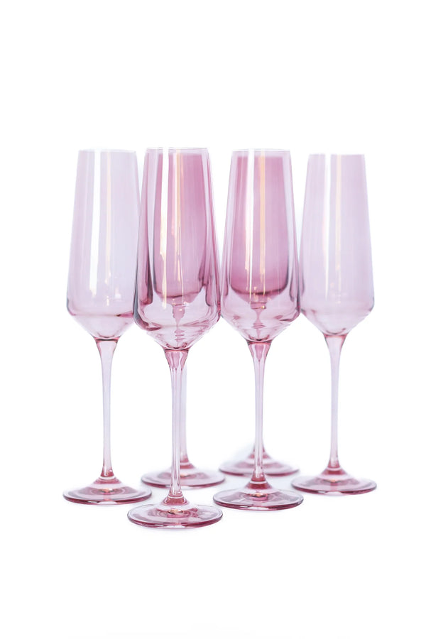 Estelle Colored Glass Champagne Flute Rose