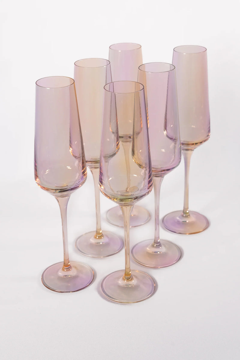 Estelle Colored Glass Champagne Flute Iridescent