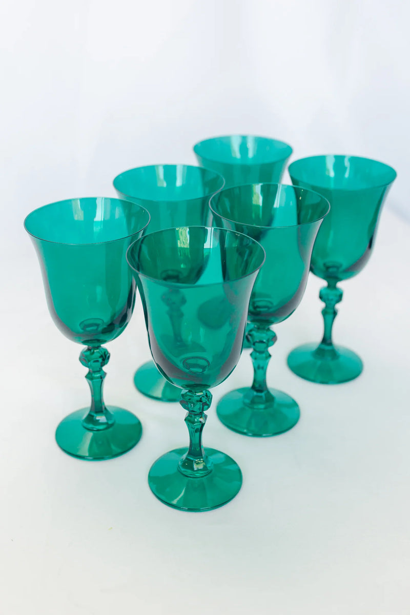 Estelle Colored Glass Colored Regal Goblet Emerald Green
