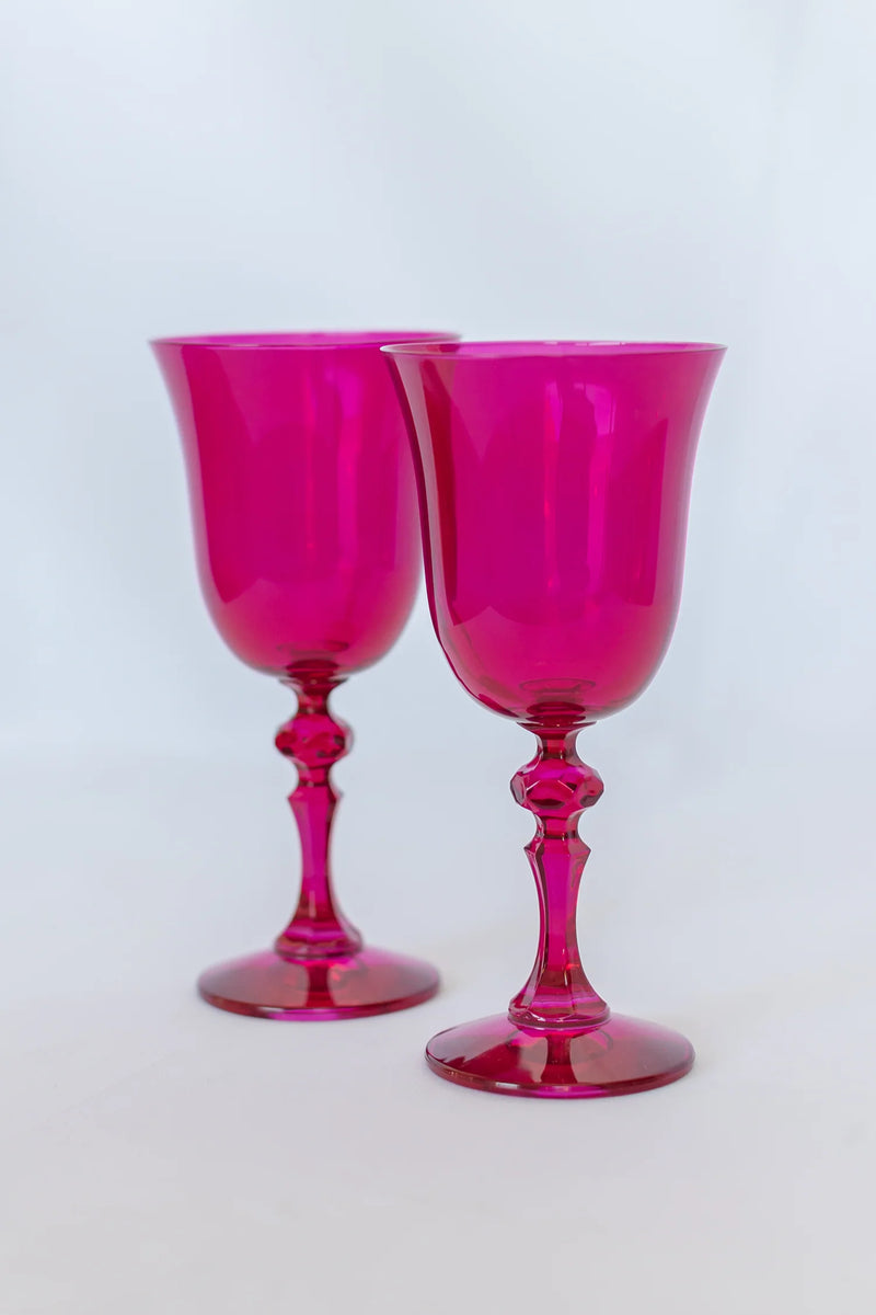 Estelle Colored Glass Colored Regal Goblet Viva Magenta