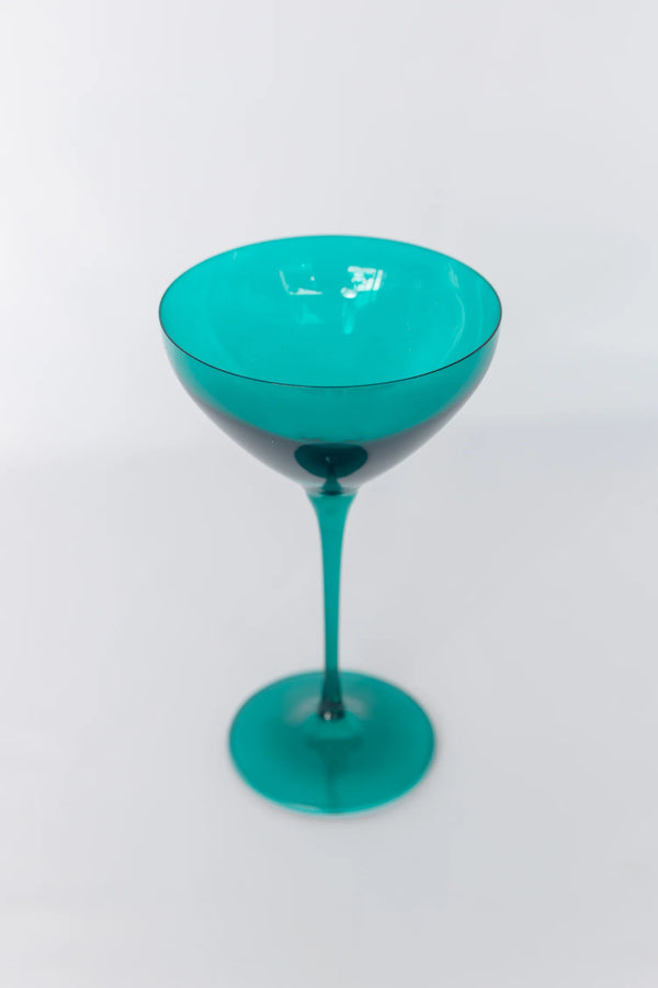 Estelle Colored Glass Martini Glass Emerald Green