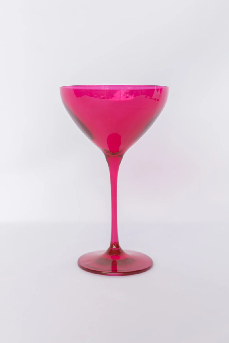 Estelle Colored Glass Martini Glass Fuschia