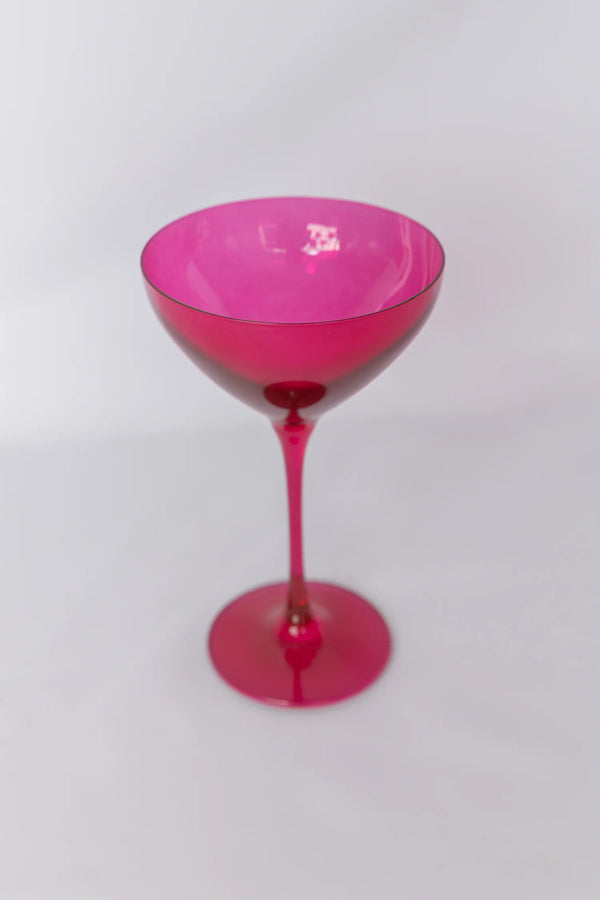Estelle Colored Glass Martini Glass Fuschia
