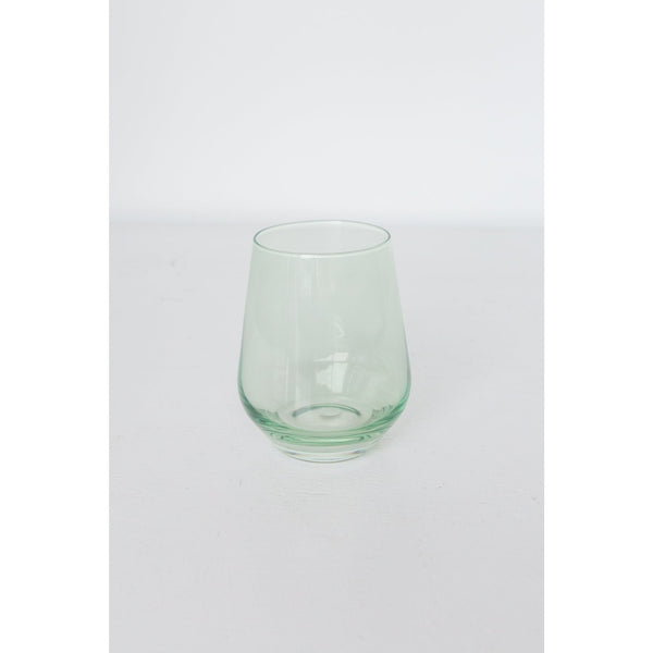 Estelle Colored Glass Wine Stemless Mint Green