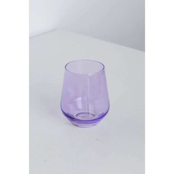 Estelle Colored Glass Wine Stemless Lavendar