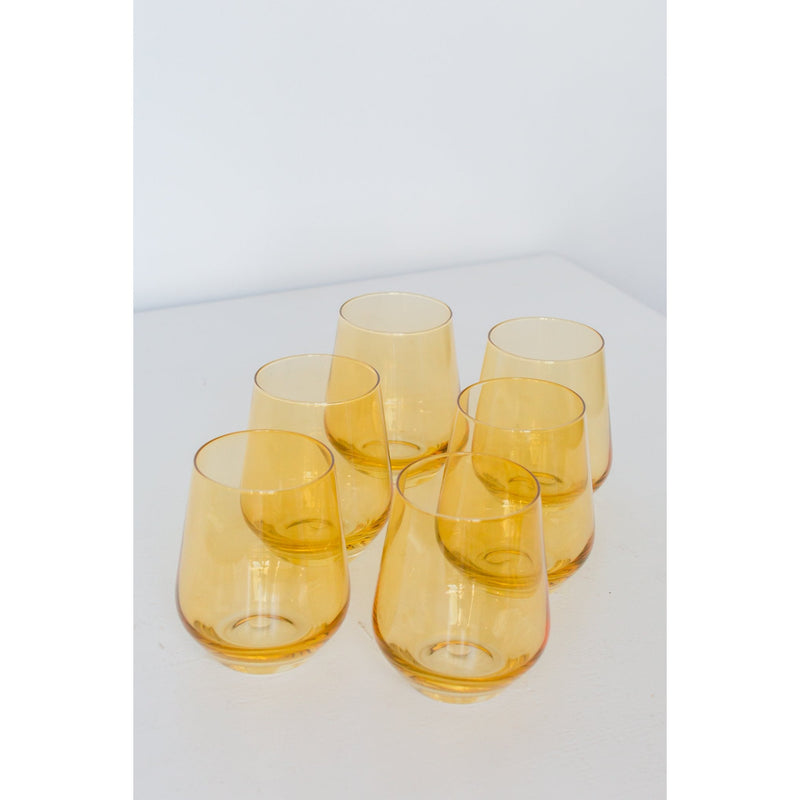 Estelle Colored Glass Wine Stemless Yellow