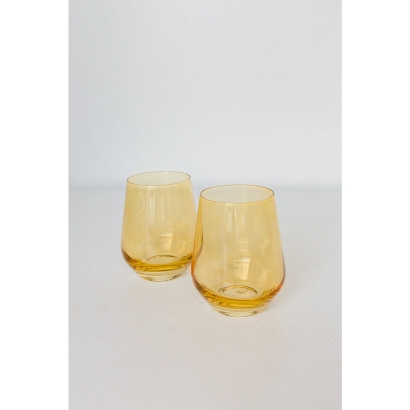 Estelle Colored Glass Wine Stemless Yellow