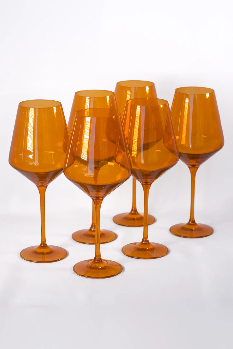 Estelle Colored Glass Wine Stemware Butterscotch