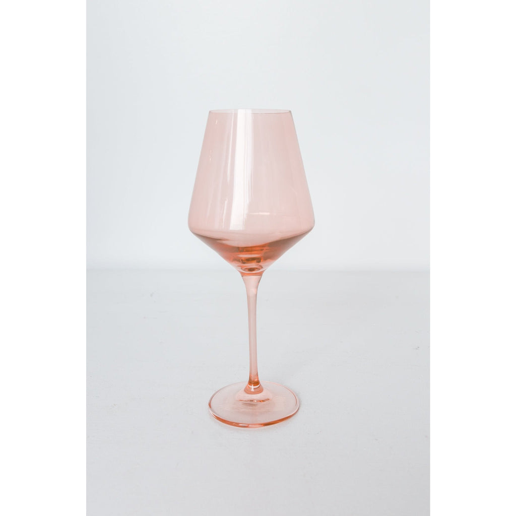 Estelle Colored Glass Wine Stemware Blush Pink