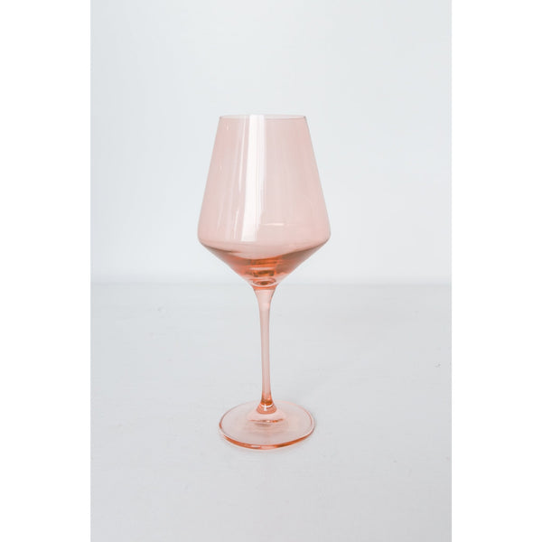 Estelle Colored Glass Wine Stemware Blush Pink