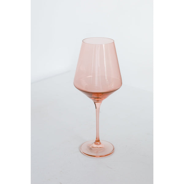 Estelle Colored Glass Wine Stemware Blush Pink