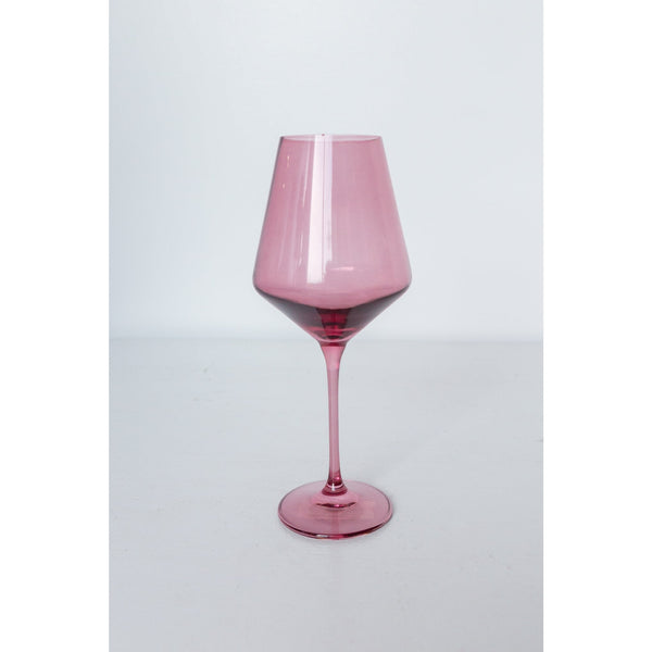 Estelle Colored Glass Wine Stemware Rose