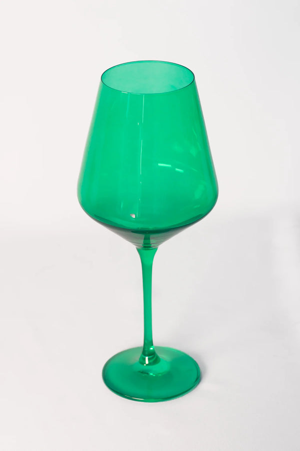 Estelle Colored Glass Wine Stemware Kelly Green