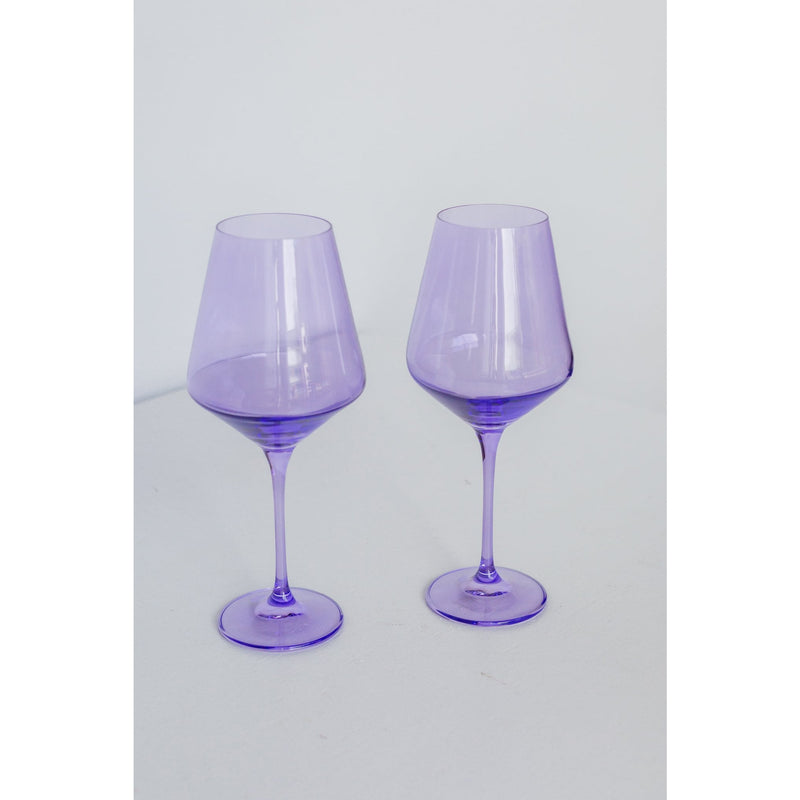 Estelle Colored Glass Wine Stemware Lavendar