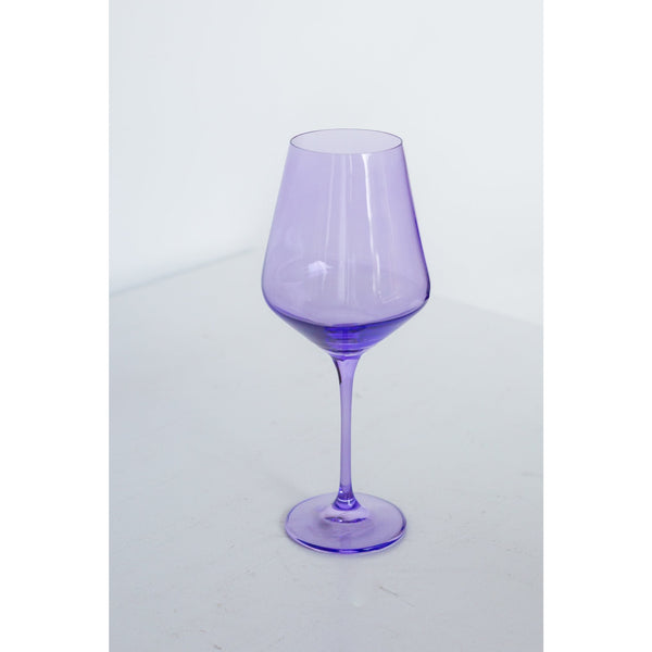 Estelle Colored Glass Wine Stemware Lavendar