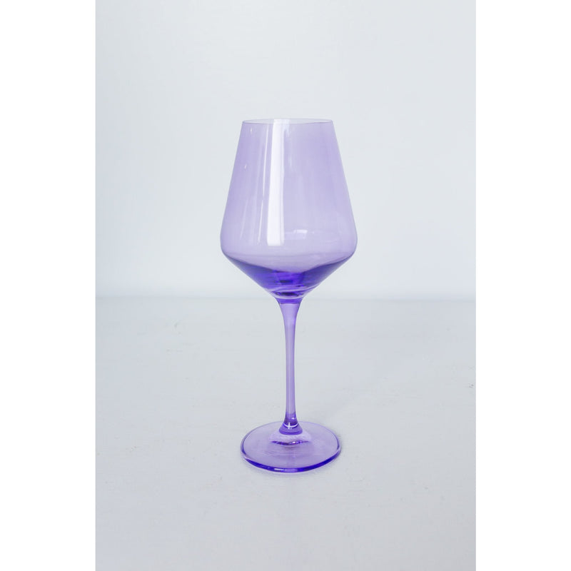 Estelle Colored Glass Wine Stemware Lavendar