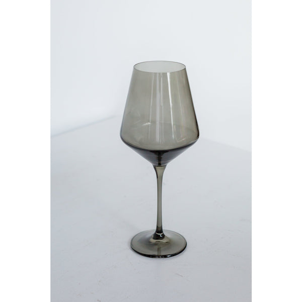 Estelle Colored Glass Wine Stemware Gray Smoke