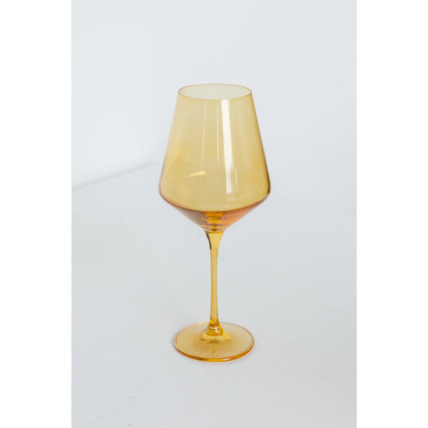 Estelle Colored Glass Wine Stemware Yellow
