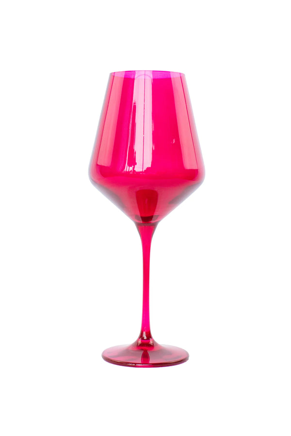Estelle Colored Glass Wine Stemware Viva Magenta