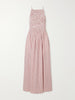 Faithfull The Brand Laia Dress - Paloma Check in Cinnamon & White
