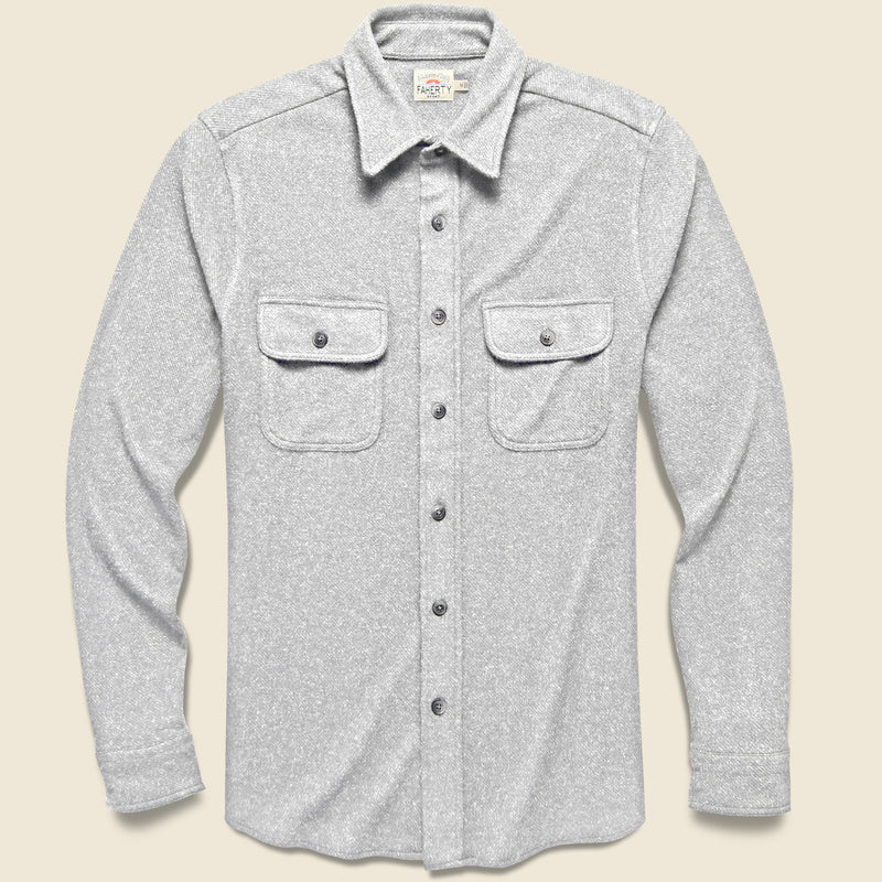 Faherty Legend Sweater Shirt Fossil Grey Twill