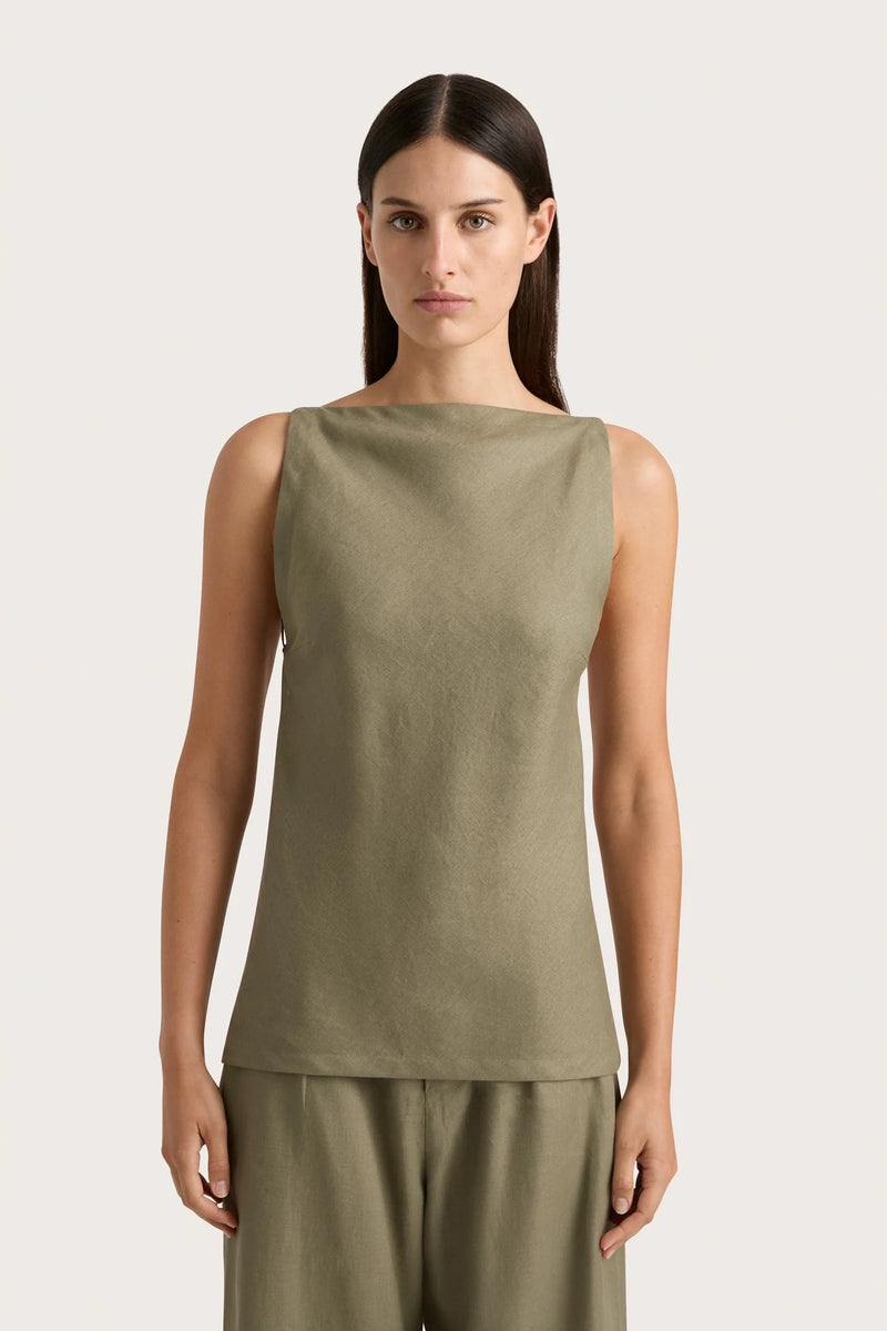 Faithfull the Brand Antibes Top - Khaki