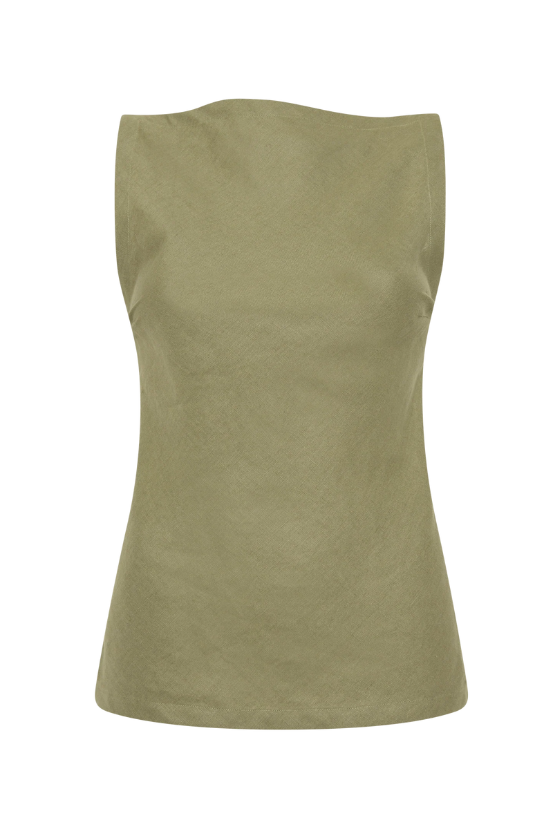 Faithfull the Brand Antibes Top - Khaki