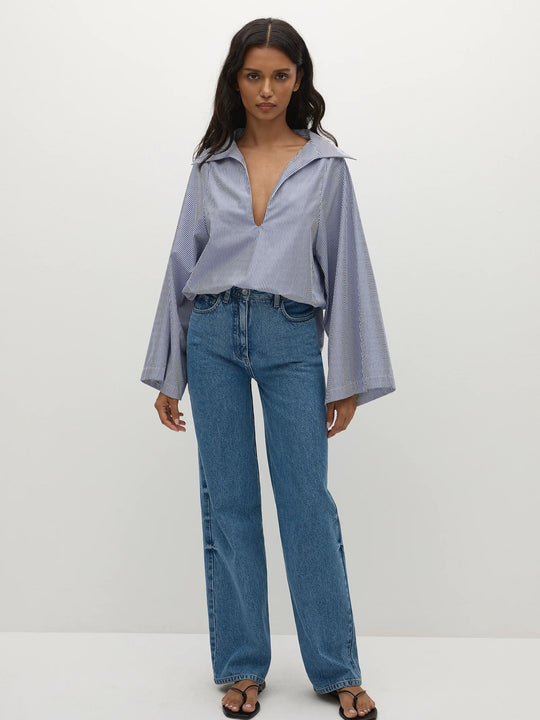 Faithfull the Brand Gaia Top - Helle Stripe Vintage Navy