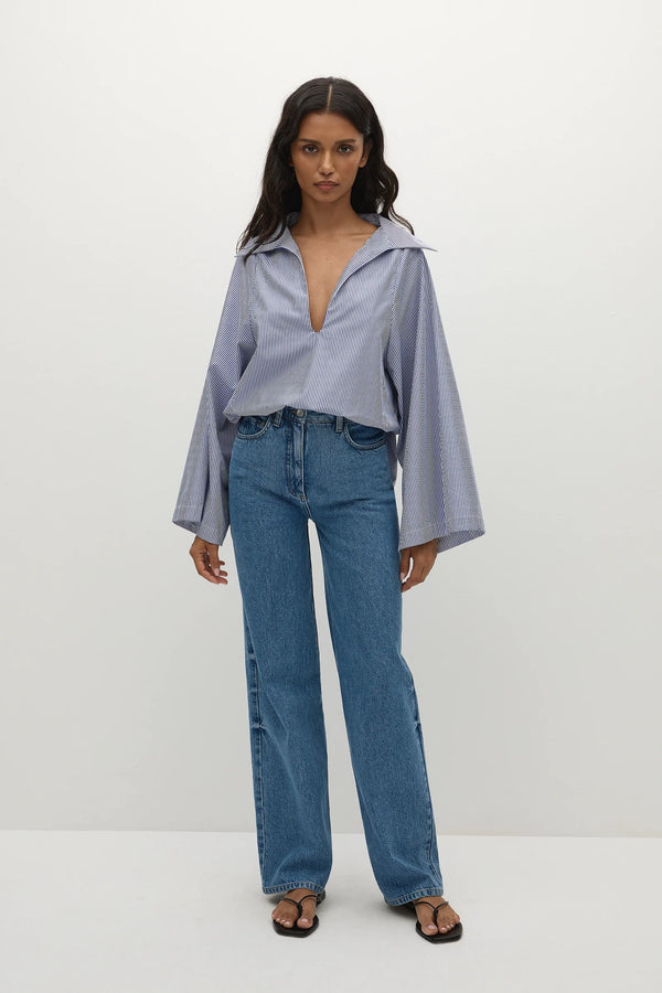 Faithfull the Brand Gaia Top - Helle Stripe Vintage Navy