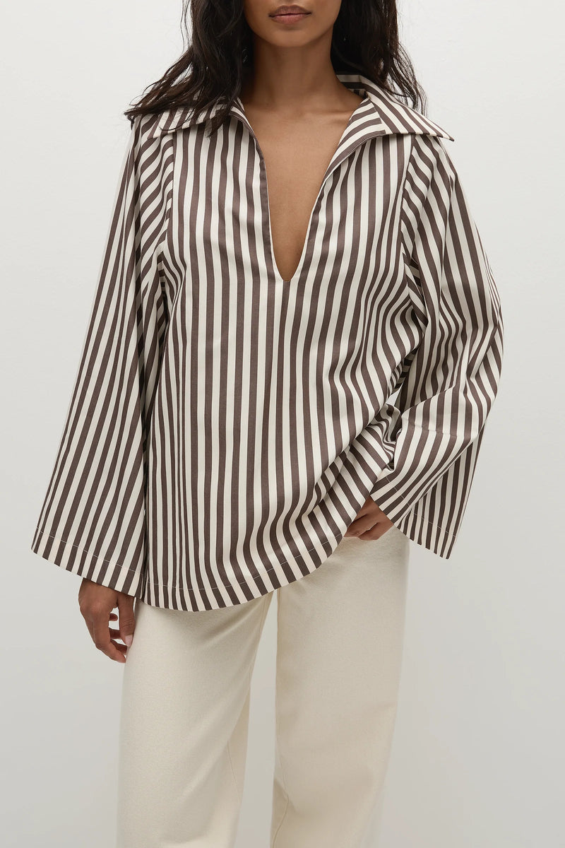 Faithfull the Brand Gaia Top Norway Stripe Espresso