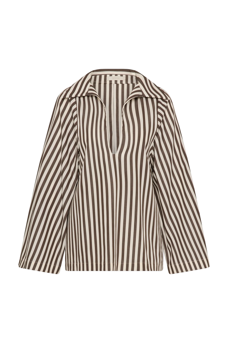 Faithfull the Brand Gaia Top Norway Stripe Espresso