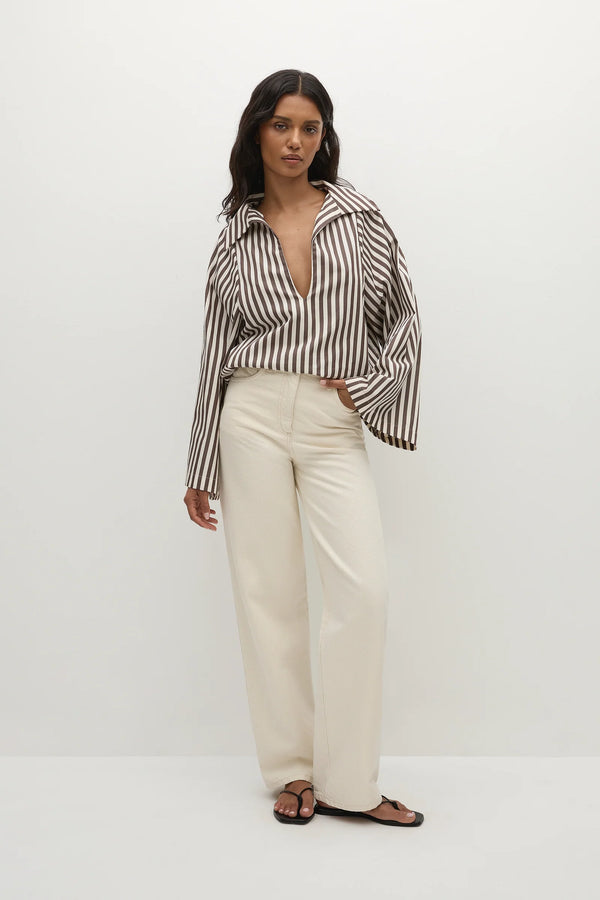 Faithfull the Brand Gaia Top Norway Stripe Espresso