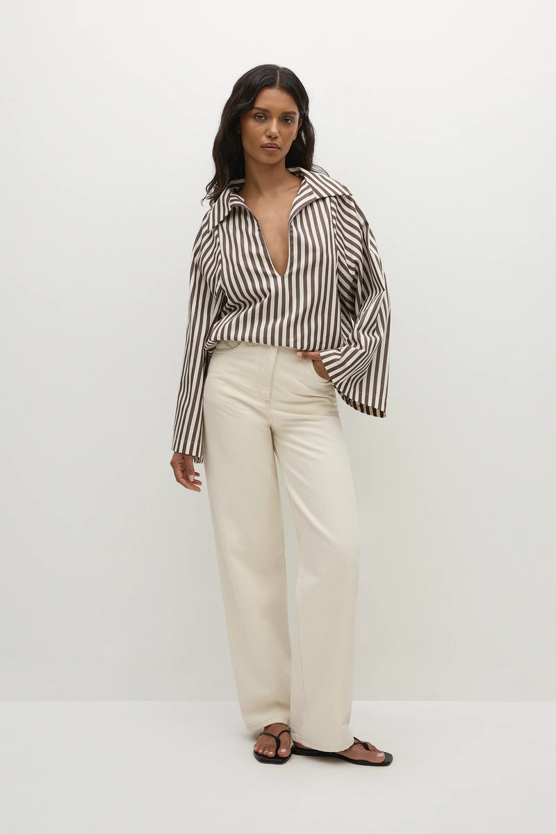 Faithfull the Brand Gaia Top Norway Stripe Espresso